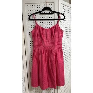 NWT Ann Taylor Pink Eyelet Vintage Cut Fit And Flair 100% Cotton Dress - Size 2P